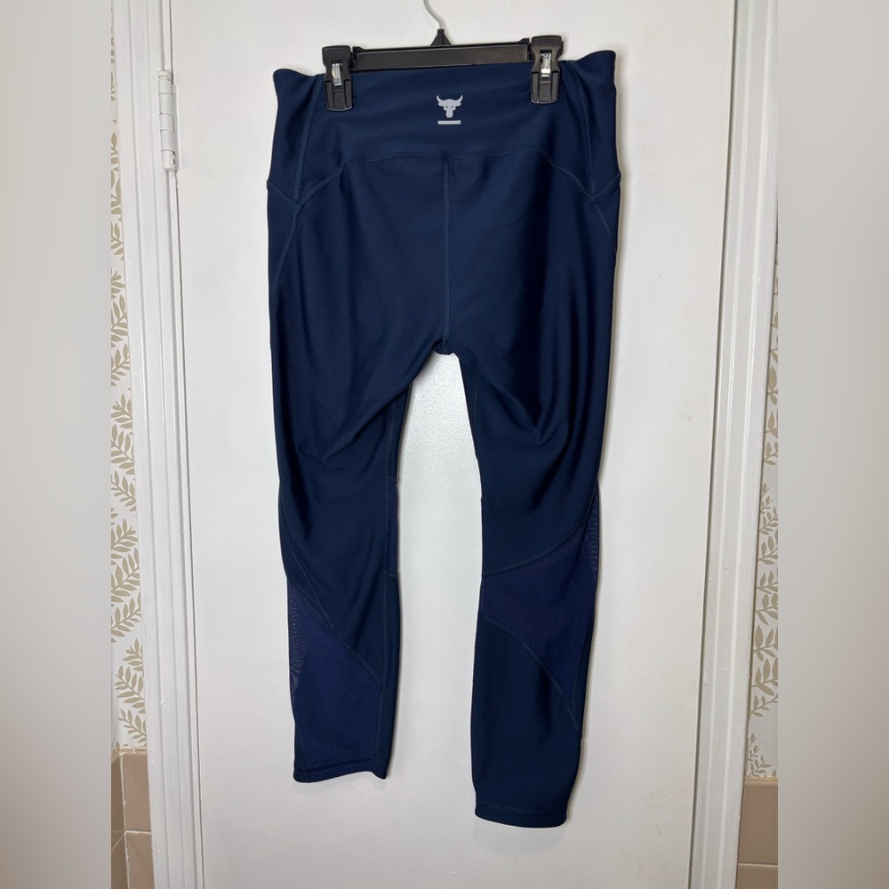Under Armour HeatGear Compression Leggings - Deep Blue Size Large - Picture 3 of 9